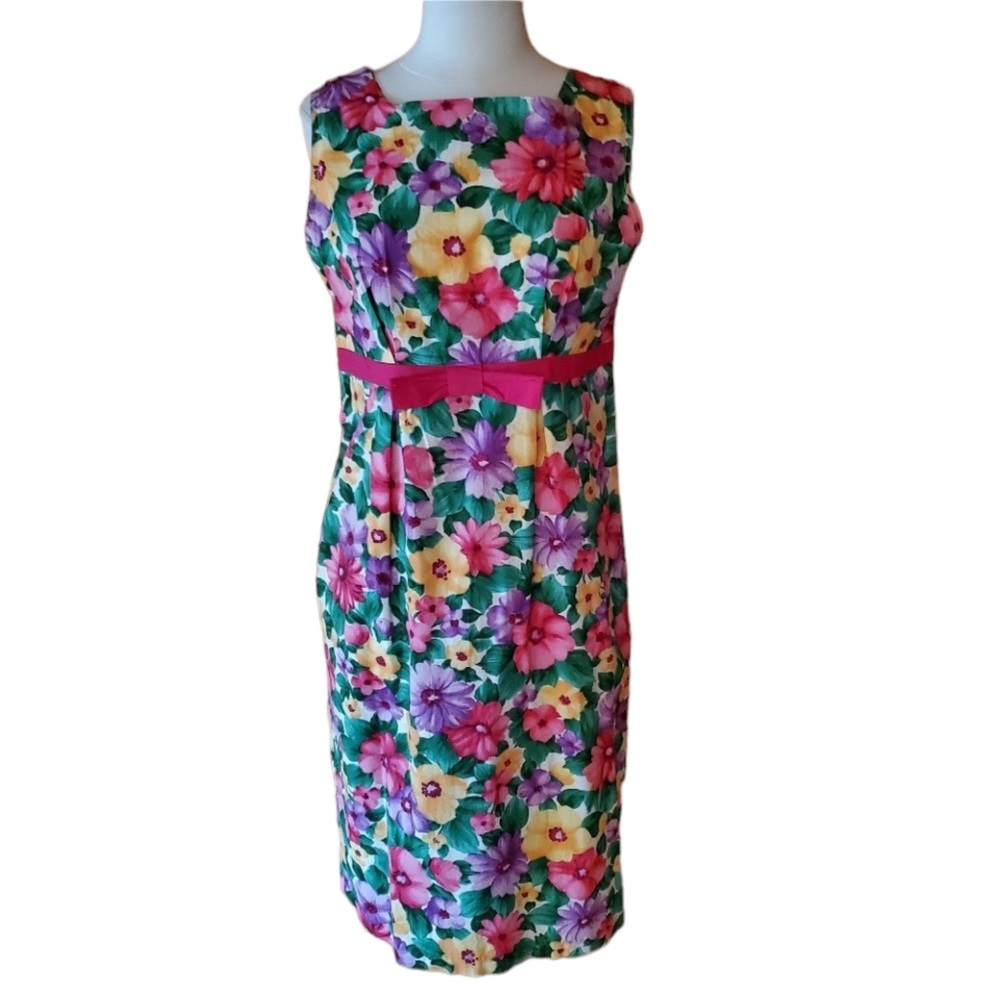 Vintage Homemade Floral Poly/Cotton Dress